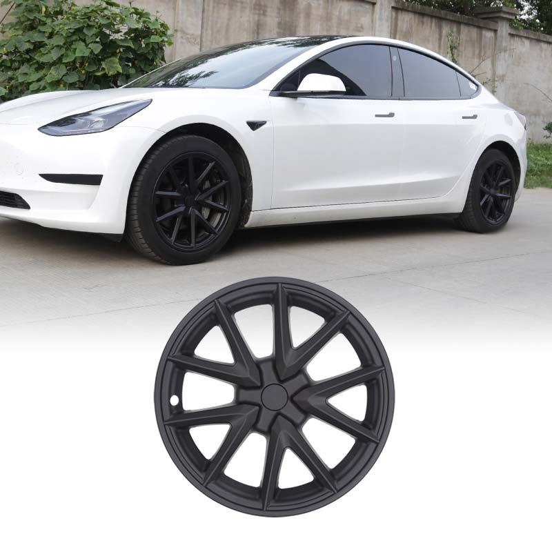Tesla Model 3 Matte Black Rims Cover 18inch 4PCS/Set Full Cover Protecting Hub