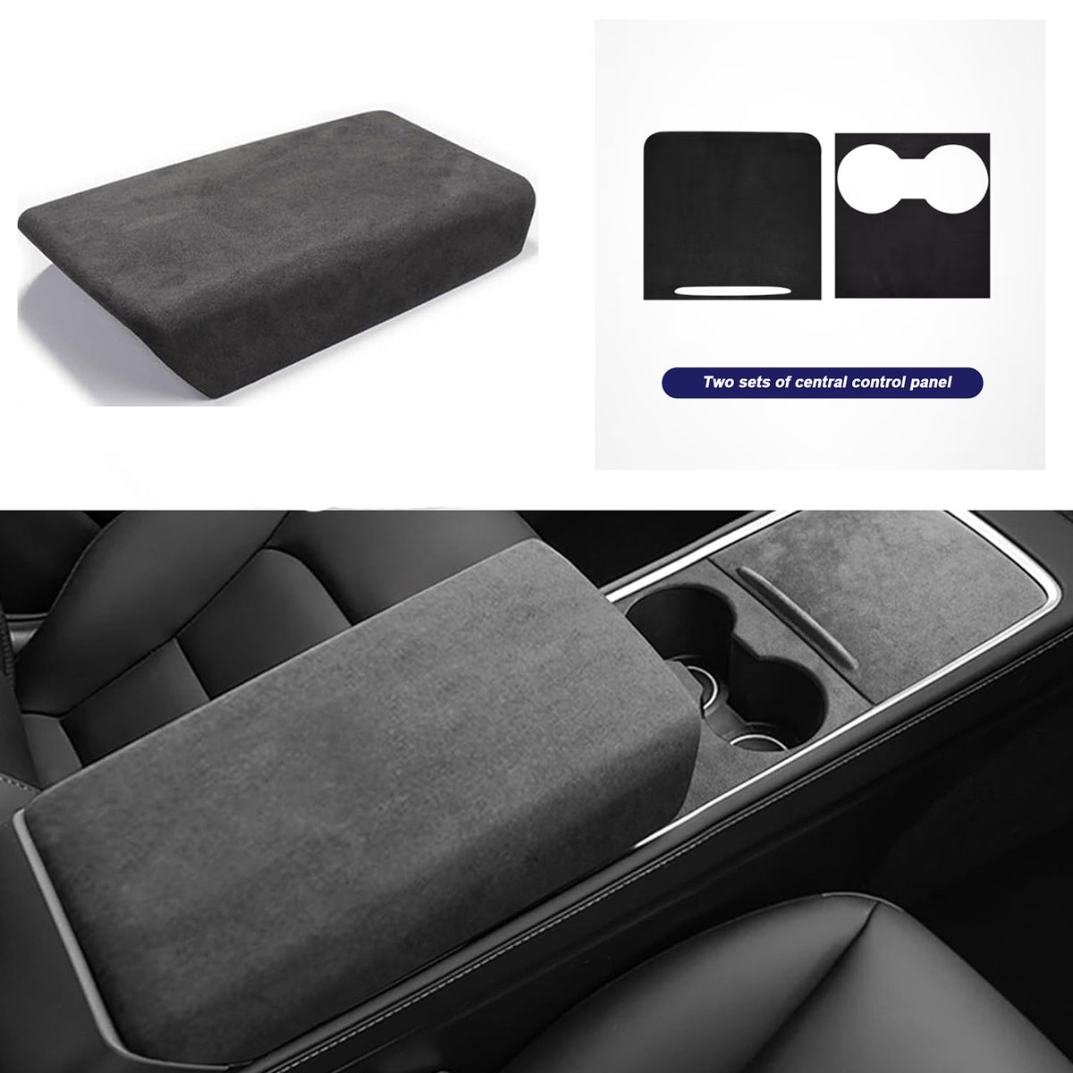 Tesla Model 3 / Model Y Alcantara Armrest Cover