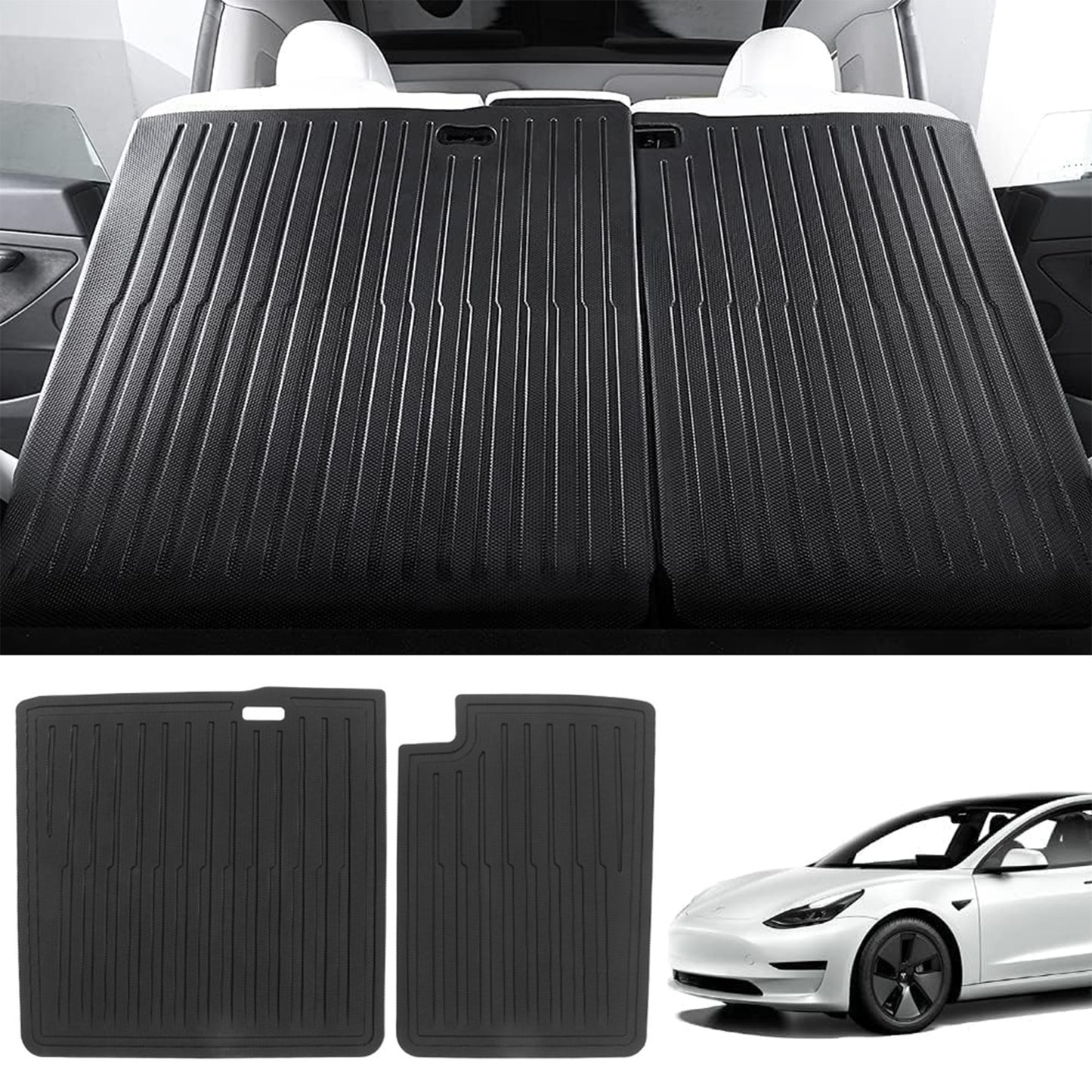 Tesla Model 3 Second Row Seats Back Cover TPE XPE Mat All Weather 2018-2024+