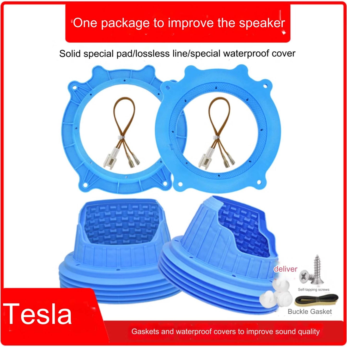 Tesla Model 3 Model Y Front Door Speaker Universal Adaptor Rings for 6.5” Speaker