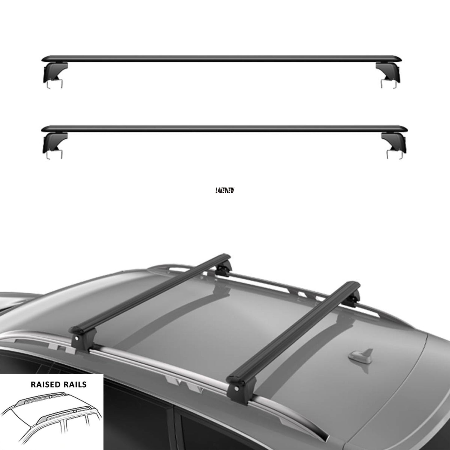 Roah Trip Heavy Duty High Quality Crossbar FLUSH / RAISED Roof Rack Crossbars Full Set