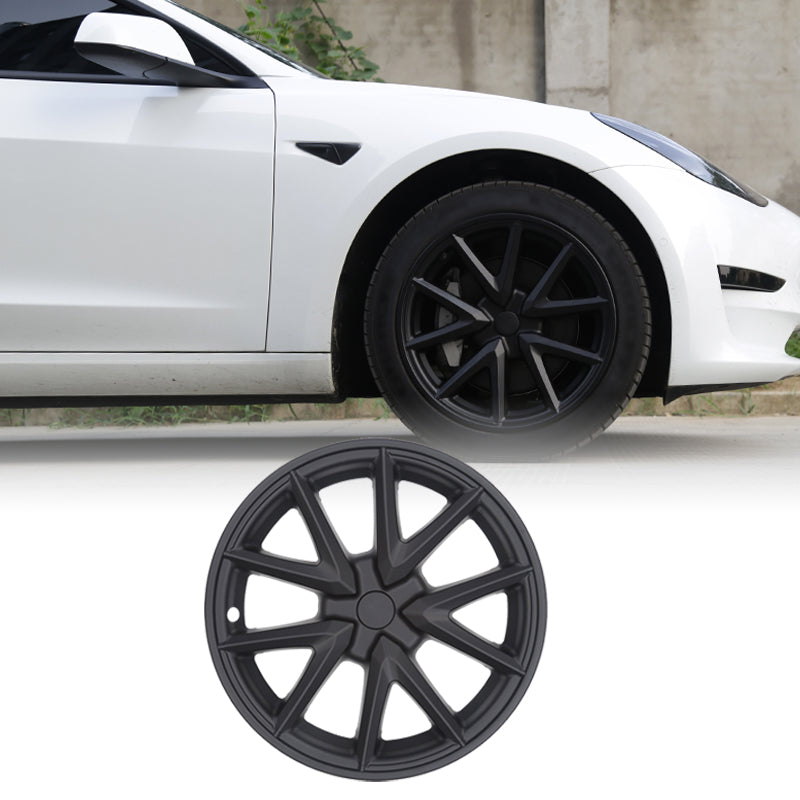 Tesla Model 3 Matte Black Rims Cover 18inch 4PCS/Set Full Cover Protecting Hub