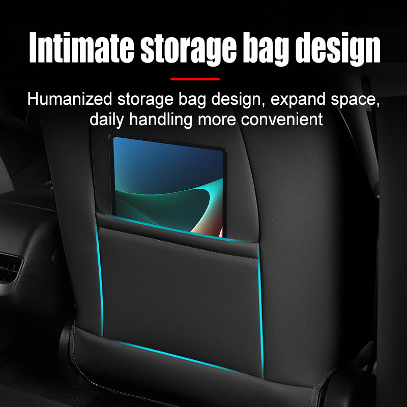 Tesla Model Y Model 3 Seat Back Kick Protectors Cover Leather Anti Kick Mat