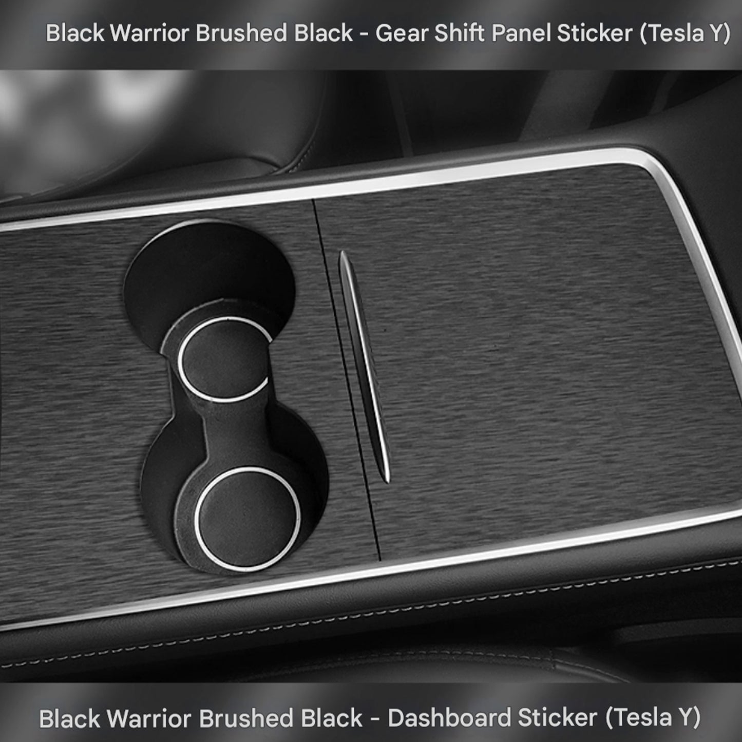 Tesla Model 3 Model Y Center Console Brushed Black Knight Sticker