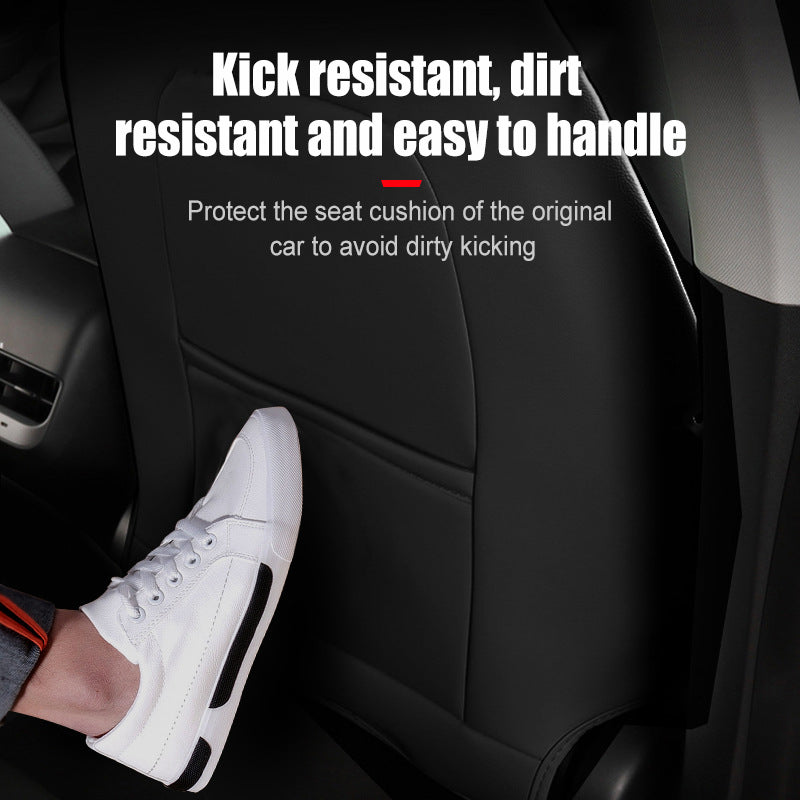 Tesla Model Y Model 3 Seat Back Kick Protectors Cover Leather Anti Kick Mat