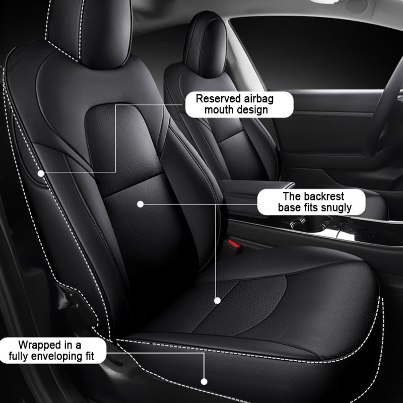 Tesal Model 3 Leather Seat Covers Full Set Seat Protector Covers