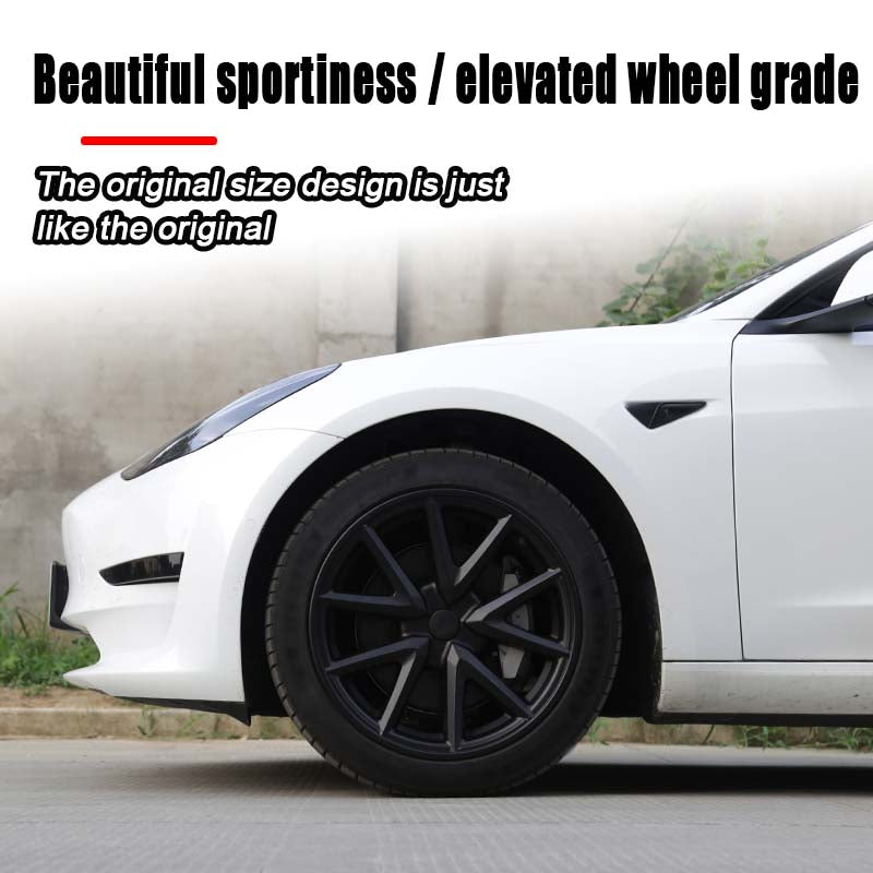Tesla Model 3 Matte Black Rims Cover 18inch 4PCS/Set Full Cover Protecting Hub