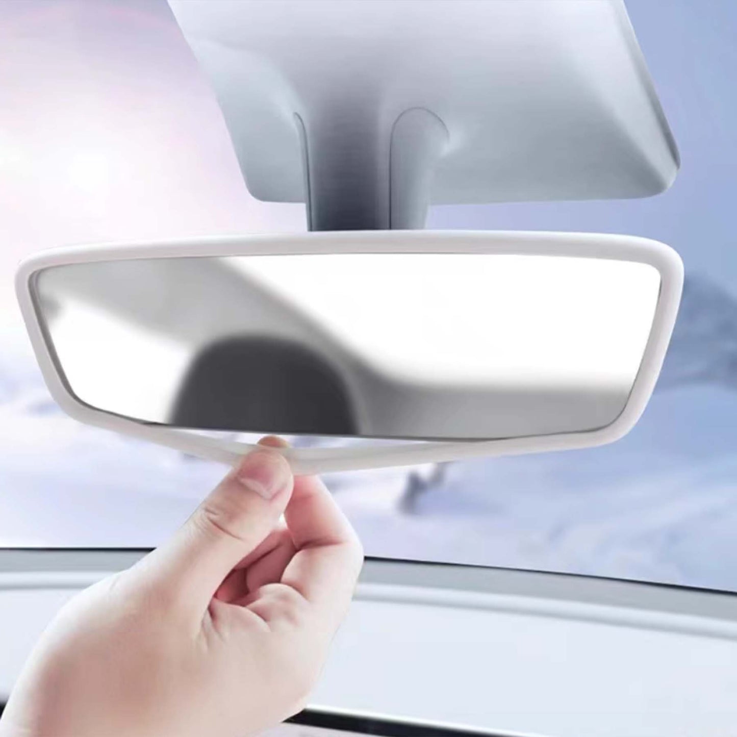 Tesla Model 3 Model Y Rear view mirror Silicone Frame Edge Protector White