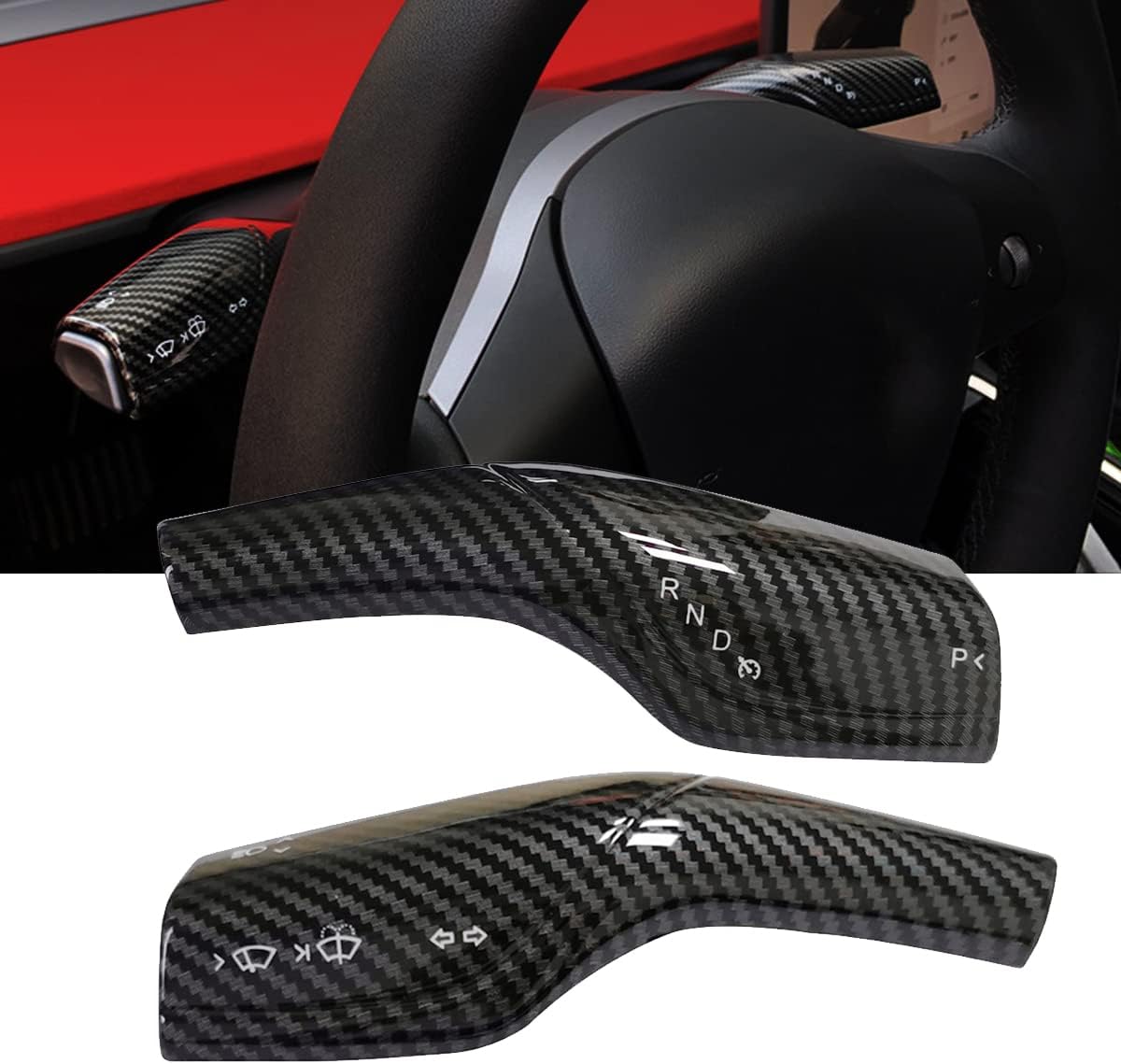 Tesla Model 3/Y 2017-2025 Gear Shifter Cover Carbon Fiber Pattern