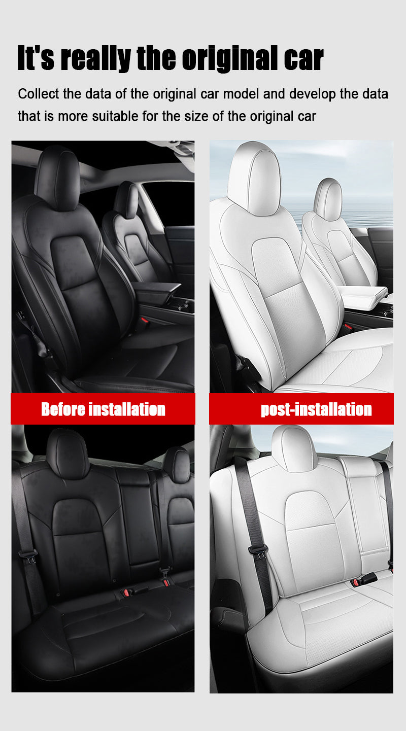 Tesal Model 3 Leather Seat Covers Full Set Seat Protector Covers