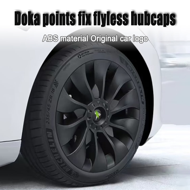 Tesla Model 3 Matte Black Rims Cover 18inch 4PCS/Set Full Cover Protecting Hub
