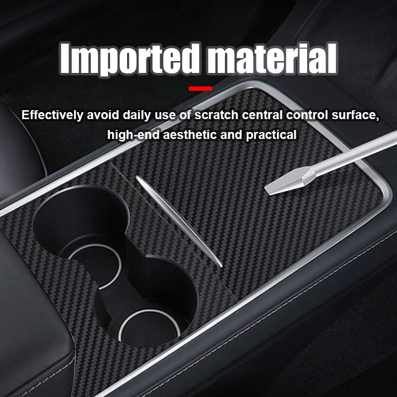Tesla Model 3 Model Y Center Console Decoration Matte Carbon Fiber