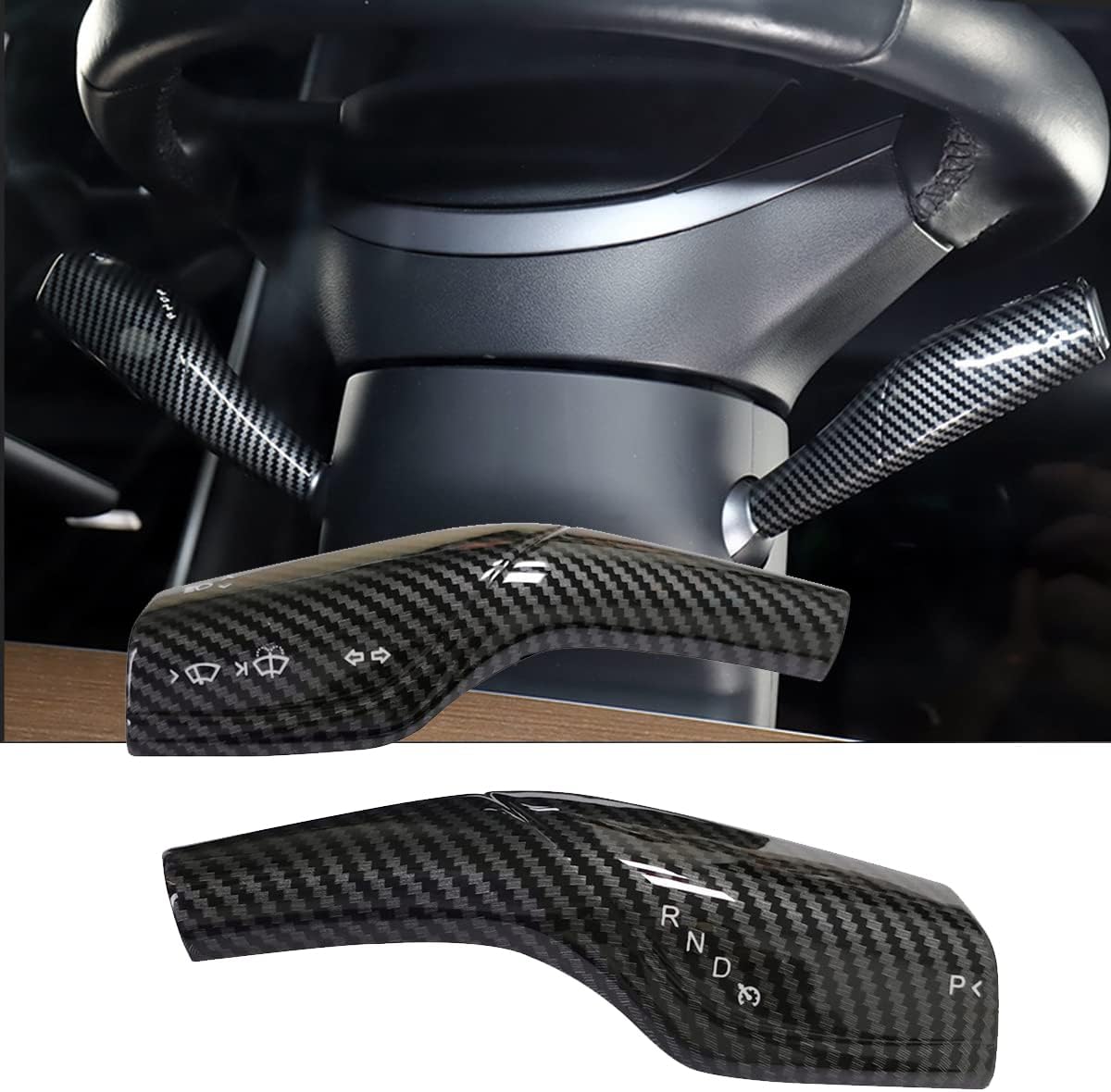 Tesla Model 3/Y 2017-2025 Gear Shifter Cover Carbon Fiber Pattern