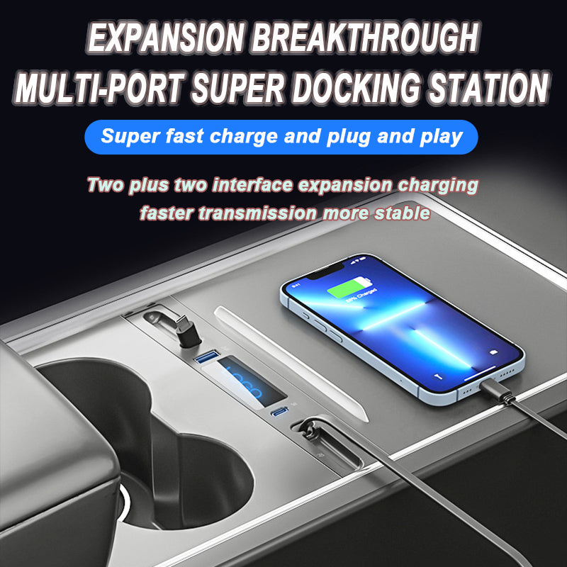 Tesla Model 3 Y Charge Hub 27w type-C + Lightning Cable Docking Station