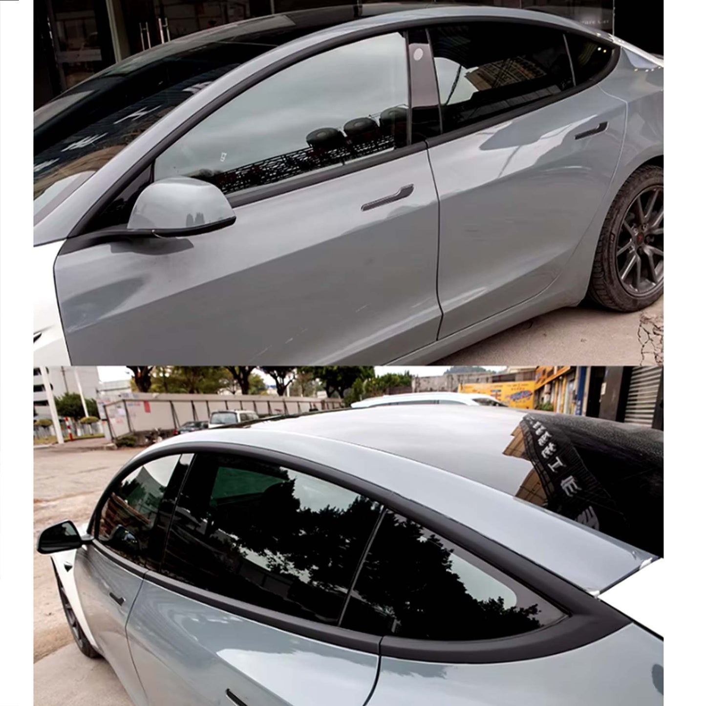 Tesla Model 3 Chrome Delete Blackout Overlay Matte Black Vinyl 2018-2023