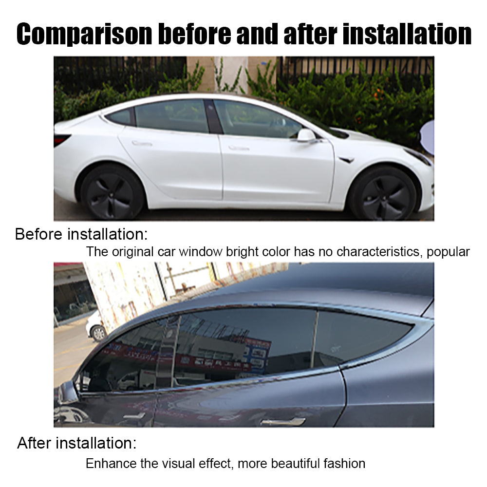 Model 3 Window Trim Stainless Steel Chrome Delete Titanium Black 2018-2024