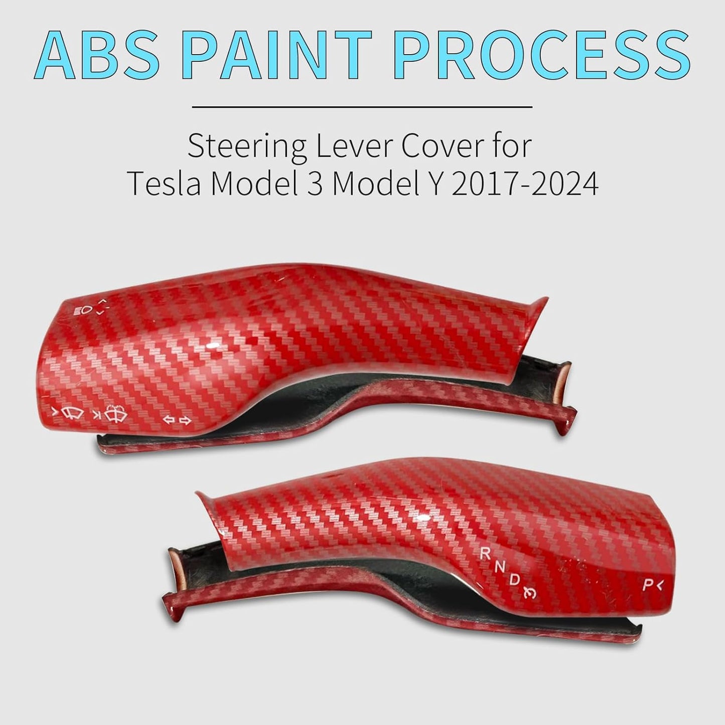 Tesla Model 3/Y 2017-2025 Gear Shifter Cover Red Carbon Fiber Pattern