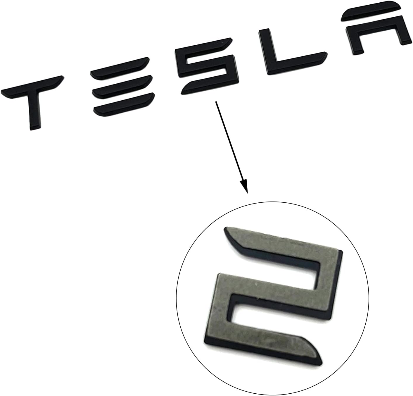 Tesla Letters Sticker Emblems Compatible with Model 3/Y/S/X with 3M Adhesive