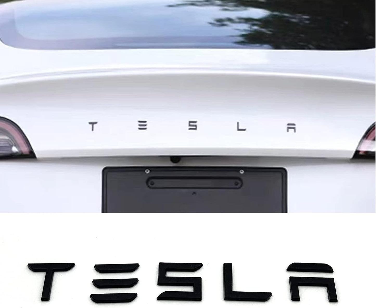 Tesla Letters Sticker Emblems Compatible with Model 3/Y/S/X with 3M Adhesive