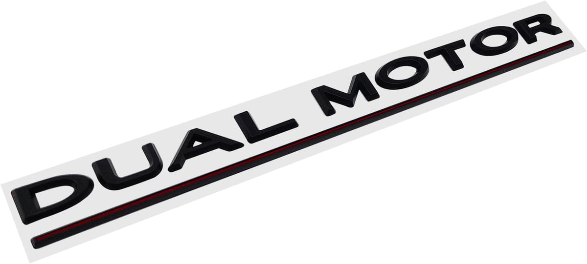 Tesla Dual Motor Badge Emblem Gloss Black