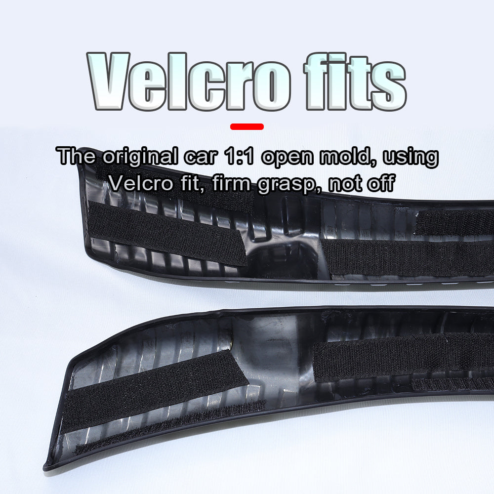 Tesla Model 3 Model Y Rear Bumper Protector Guard Stainless (Carbon Fiber Style) 2 Pcs SET