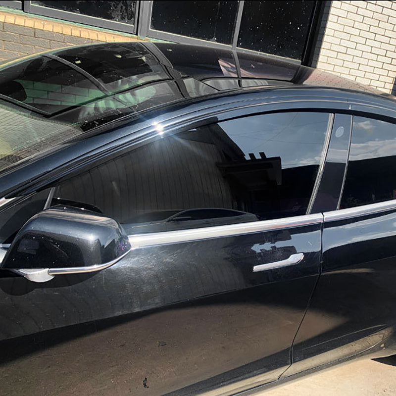 Tesla Model 3 2017-2025 Window Rain Shield vent shade Gloss Black