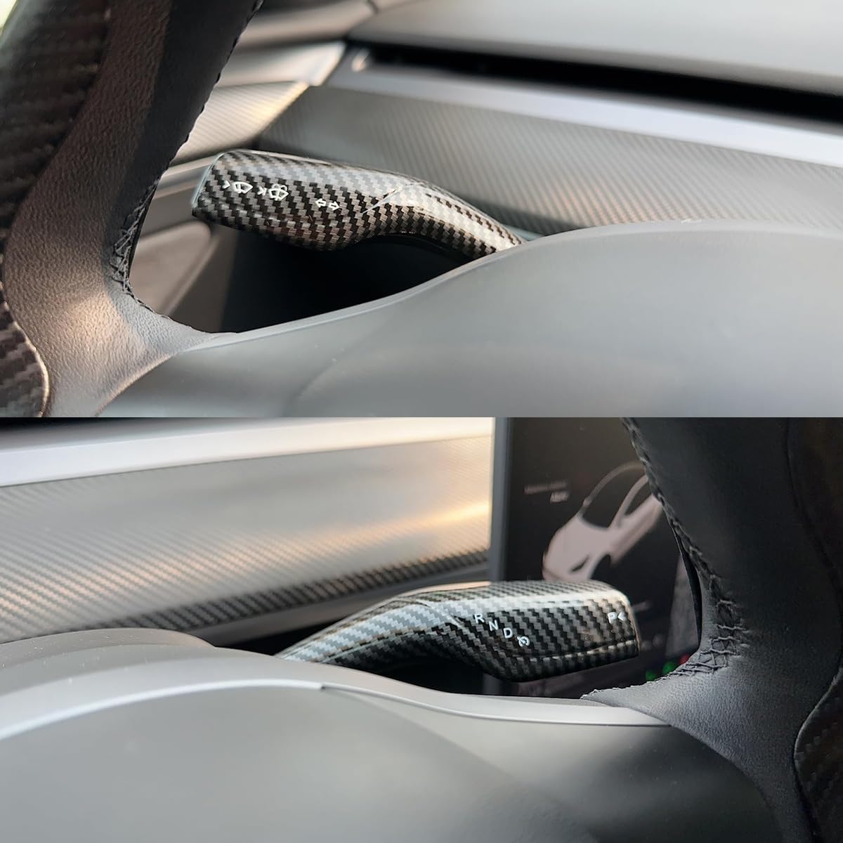 Tesla Model 3/Y 2017-2025 Gear Shifter Cover Carbon Fiber Pattern