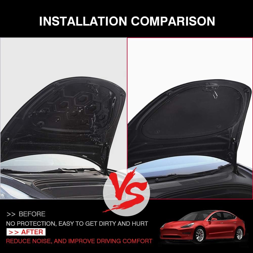 Tesla Model 3 Frunk Hood Soundproof Mats Noise Reduction Sound Deadening Protective Pad