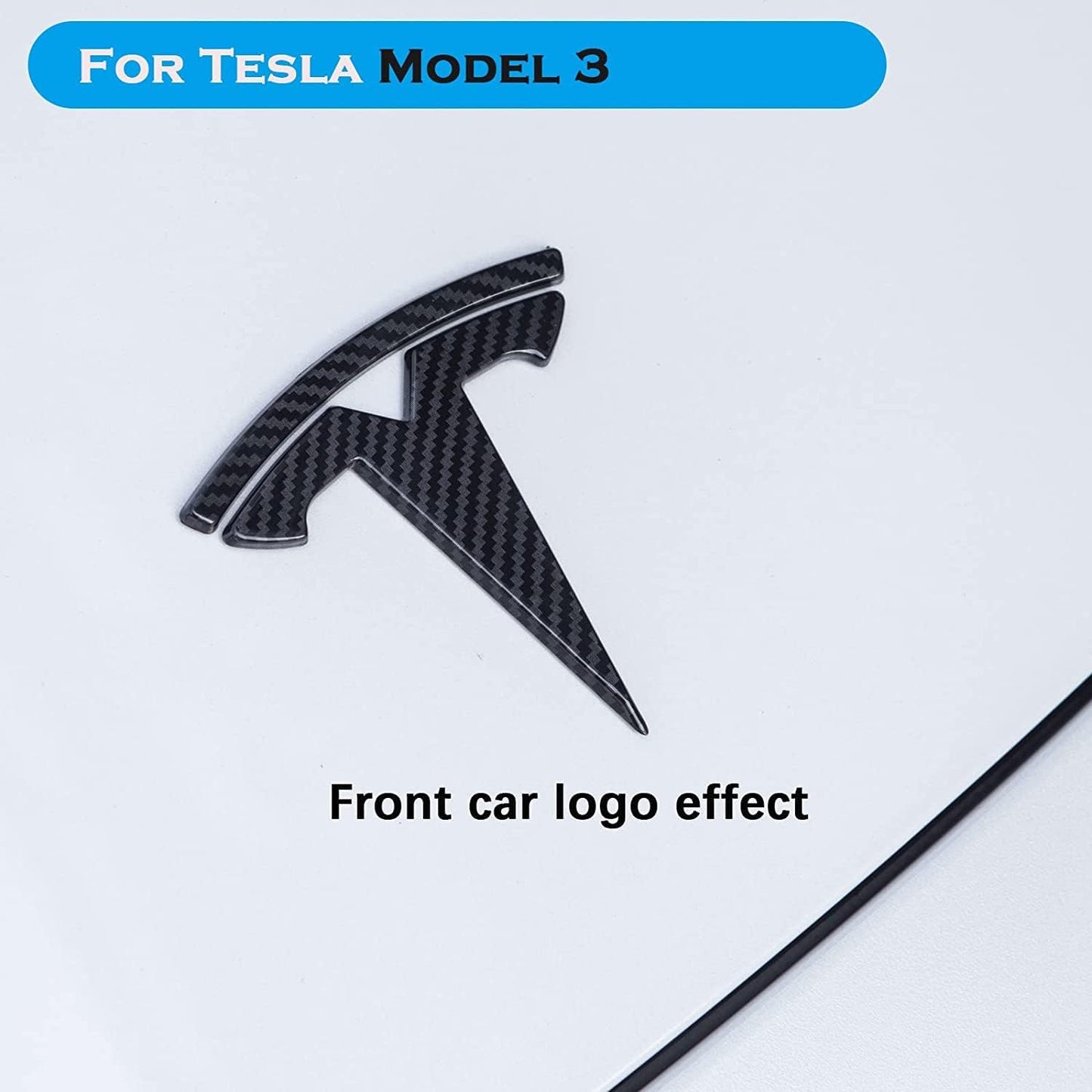 Tesla Model 3 Model Y Logo Cover overlay Emblem Badge Front Trunk Rear Trunk Steering Wheel