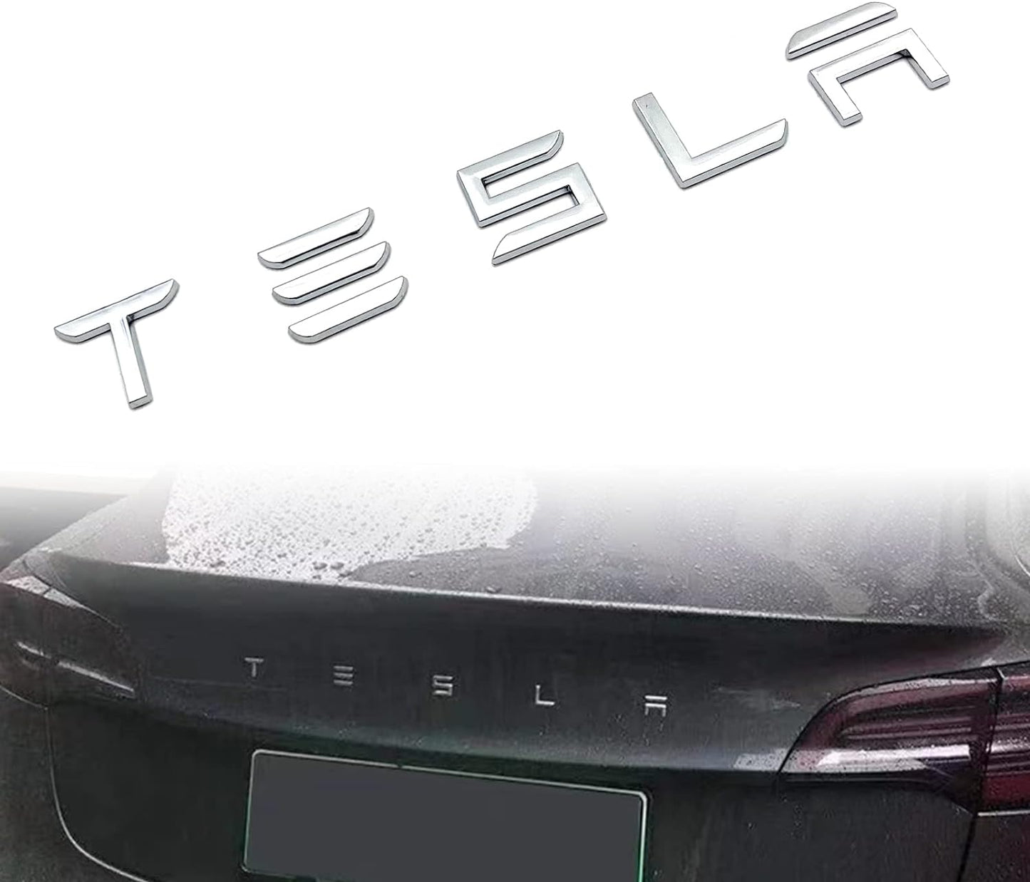 Tesla Letters Sticker Emblems Compatible with Model 3/Y/S/X with 3M Adhesive
