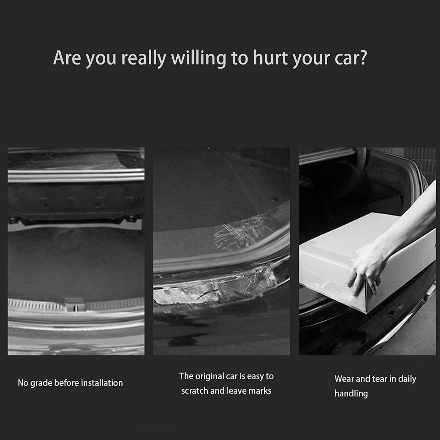 Tesla Model 3 Model Y Rear Bumper Protector Guard Stainless (Carbon Fiber Style) 2 Pcs SET