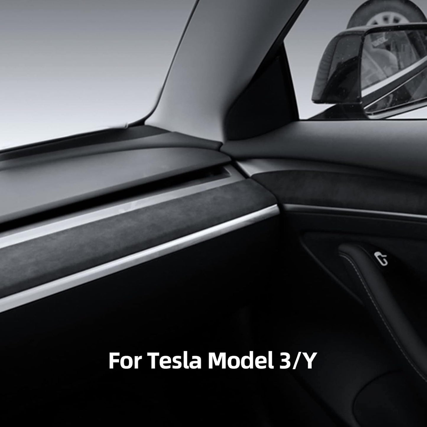 Tesla Model 3 Model Y Alcantara Dashboard Cover Wrap & Inner Front Door Trim Panel Armrest Cover