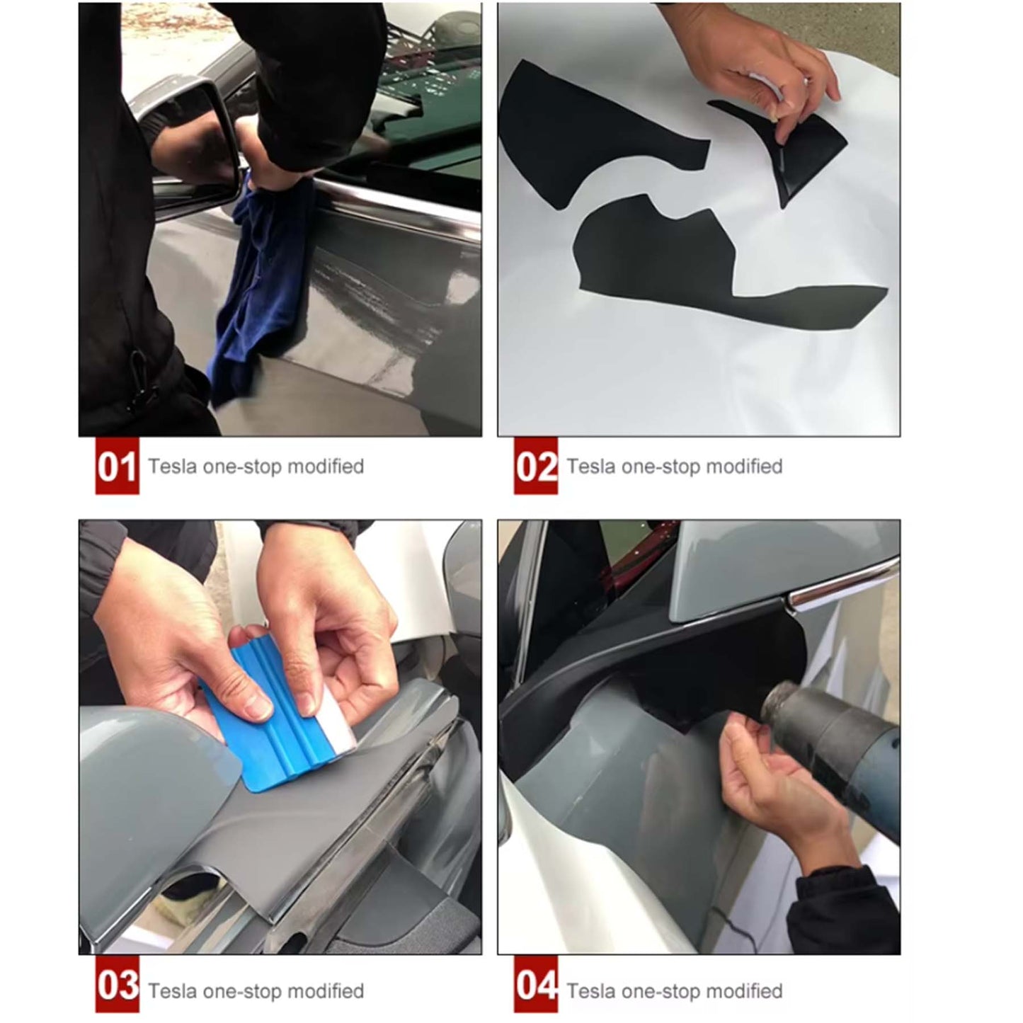 Tesla Model 3 Chrome Delete Blackout Overlay Matte Black Vinyl 2018-2023