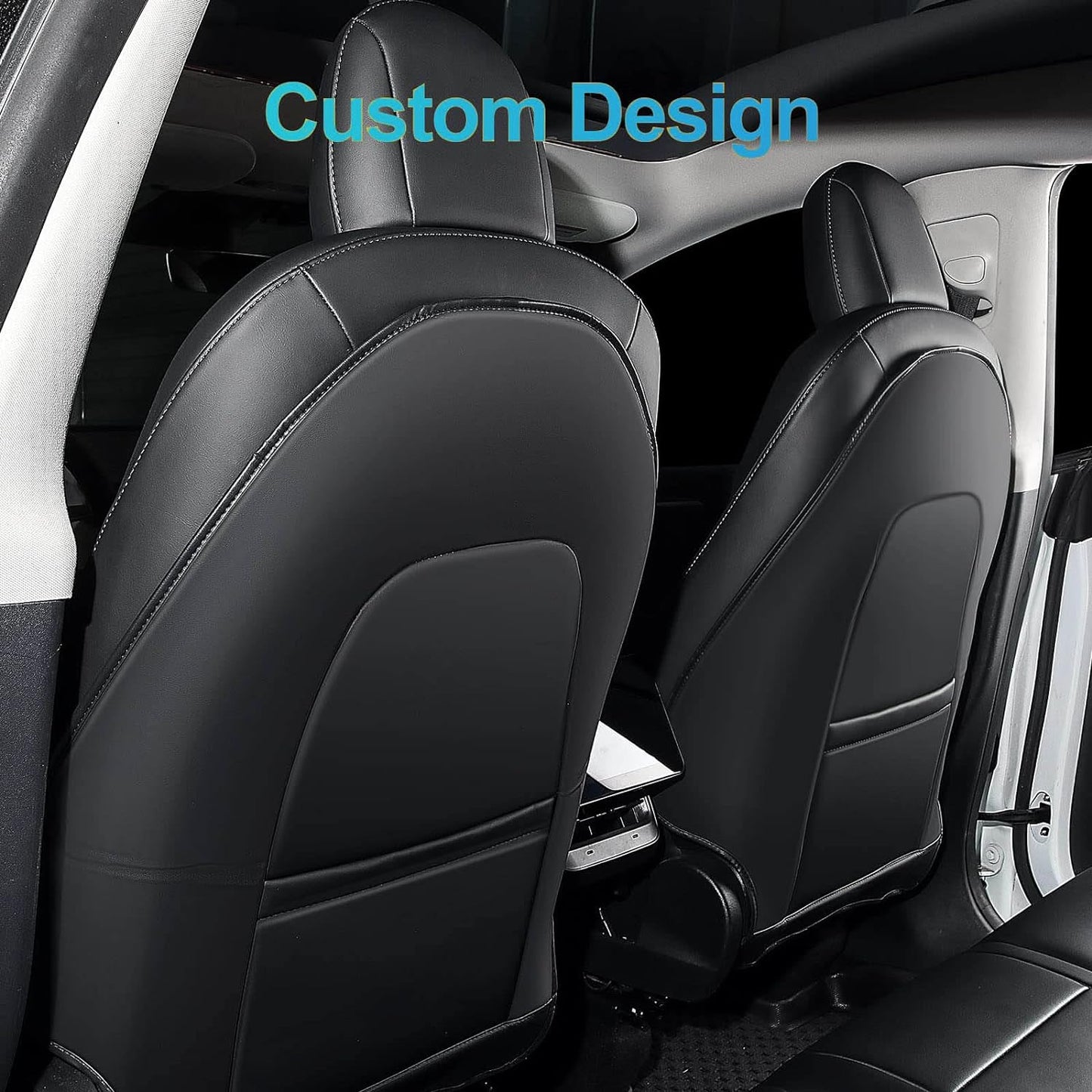 Tesla Model Y Model 3 Seat Back Kick Protectors Cover Leather Anti Kick Mat