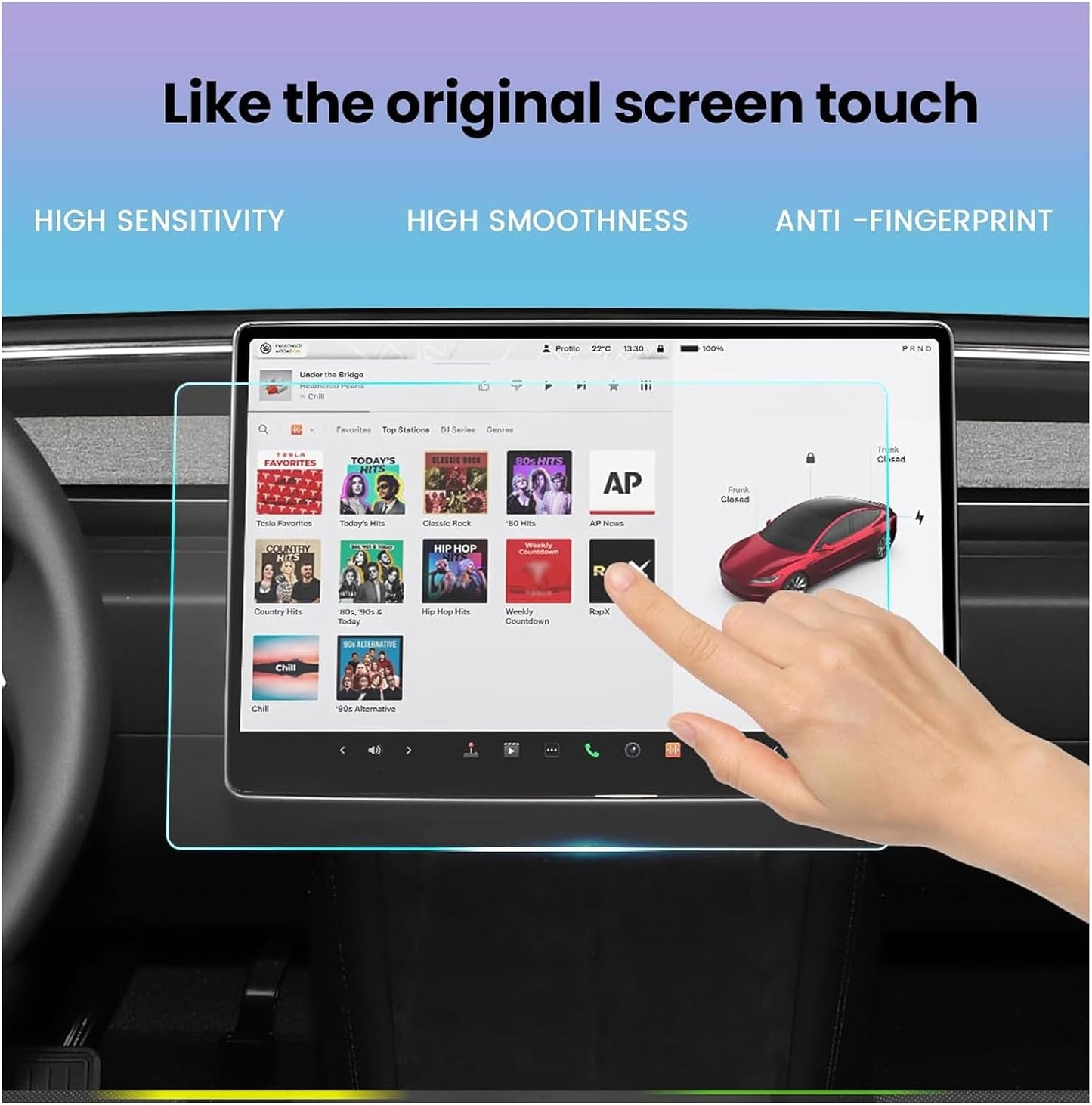 Tesla Model 3 Model Y Matte Tempered Glass 9H Anti-Glare Screen Protector