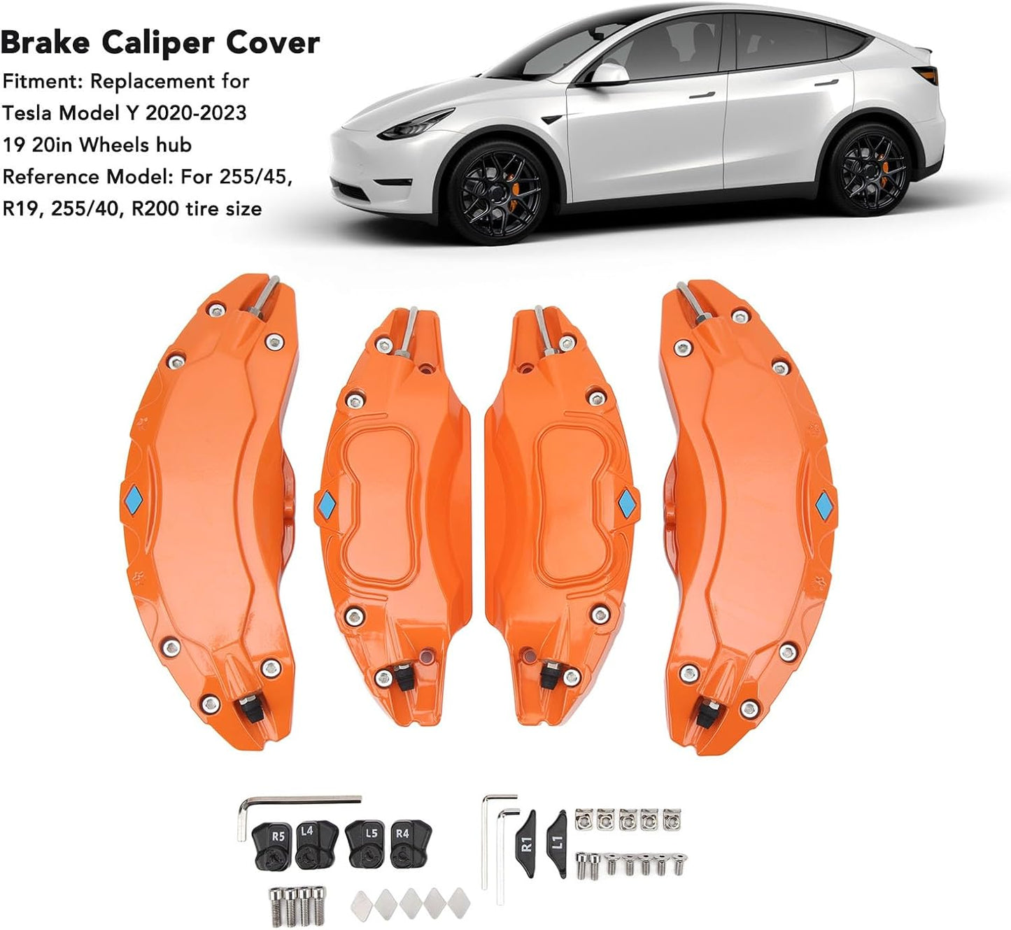 Tesla Model Y Brake Caliper Aluminum Cover Red