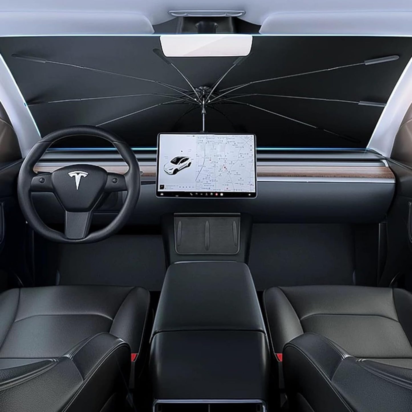 Tesla Model 3 / Y windshield Umbrella Sunshade Keeps Car Cool