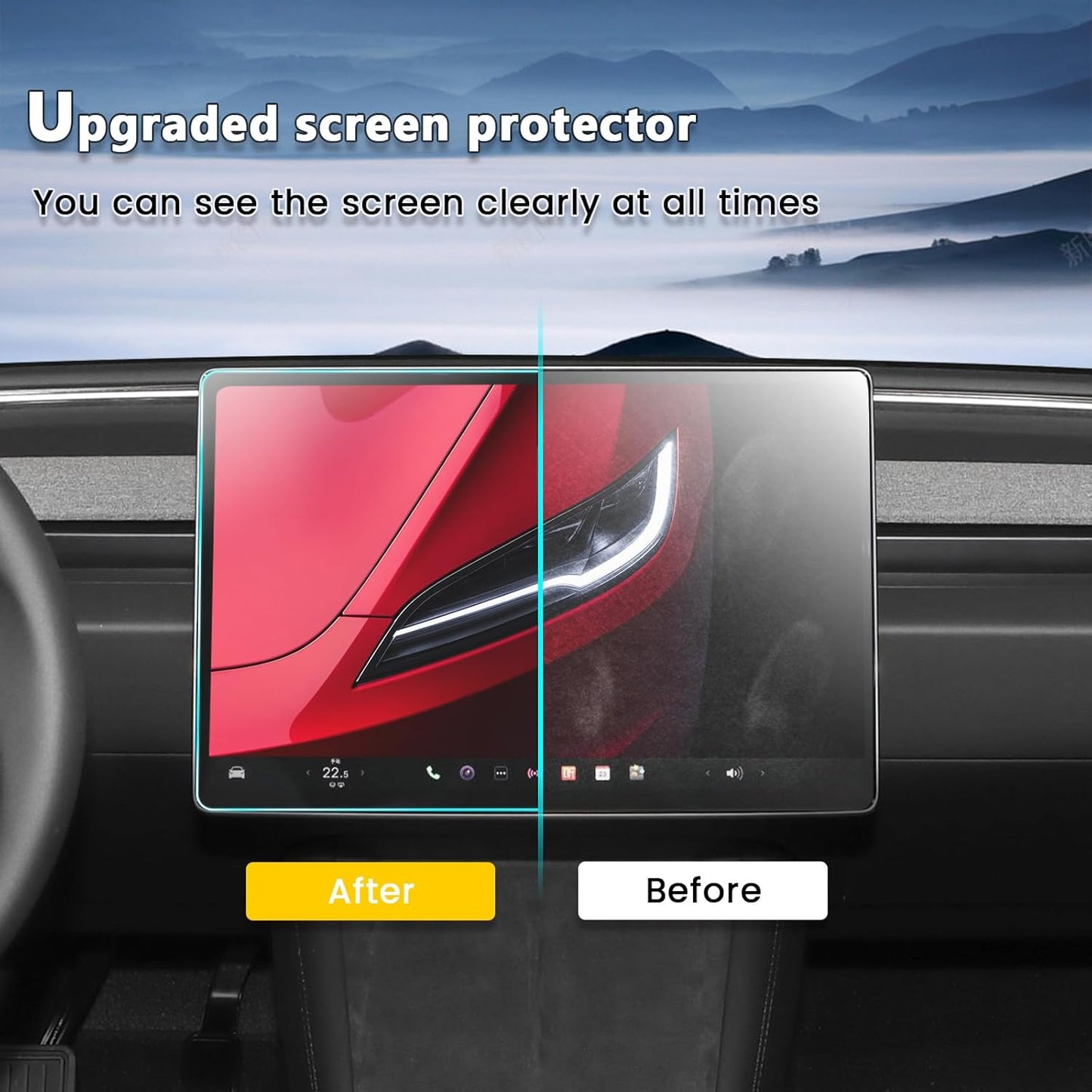 Tesla Model 3 Model Y Matte Tempered Glass 9H Anti-Glare Screen Protector