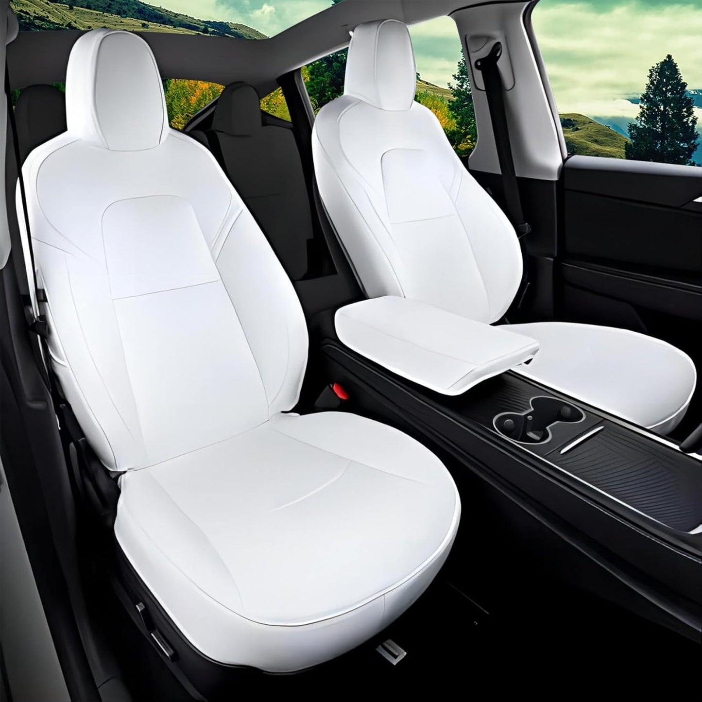 Tesla Model Y Leather Seat Covers Full Set Seat Protector Covers
