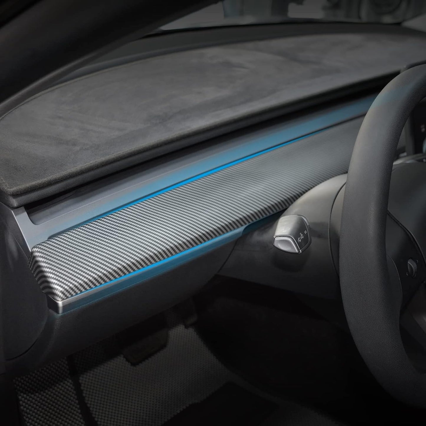 Tesla Model 3 Model Y Dashboard Cover Trim and Door Cover trim Matte carbon fiber