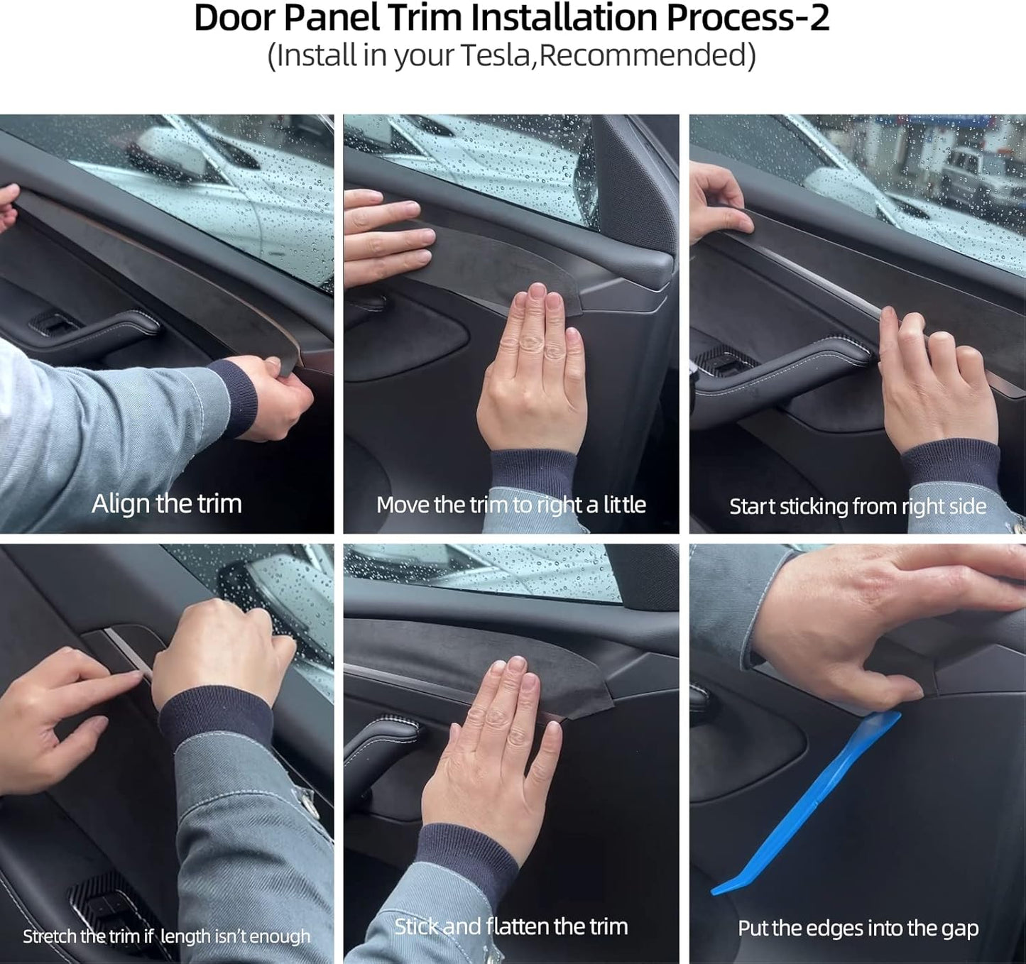 Tesla Model 3 Model Y Alcantara Dashboard Cover Wrap & Inner Front Door Trim Panel Armrest Cover