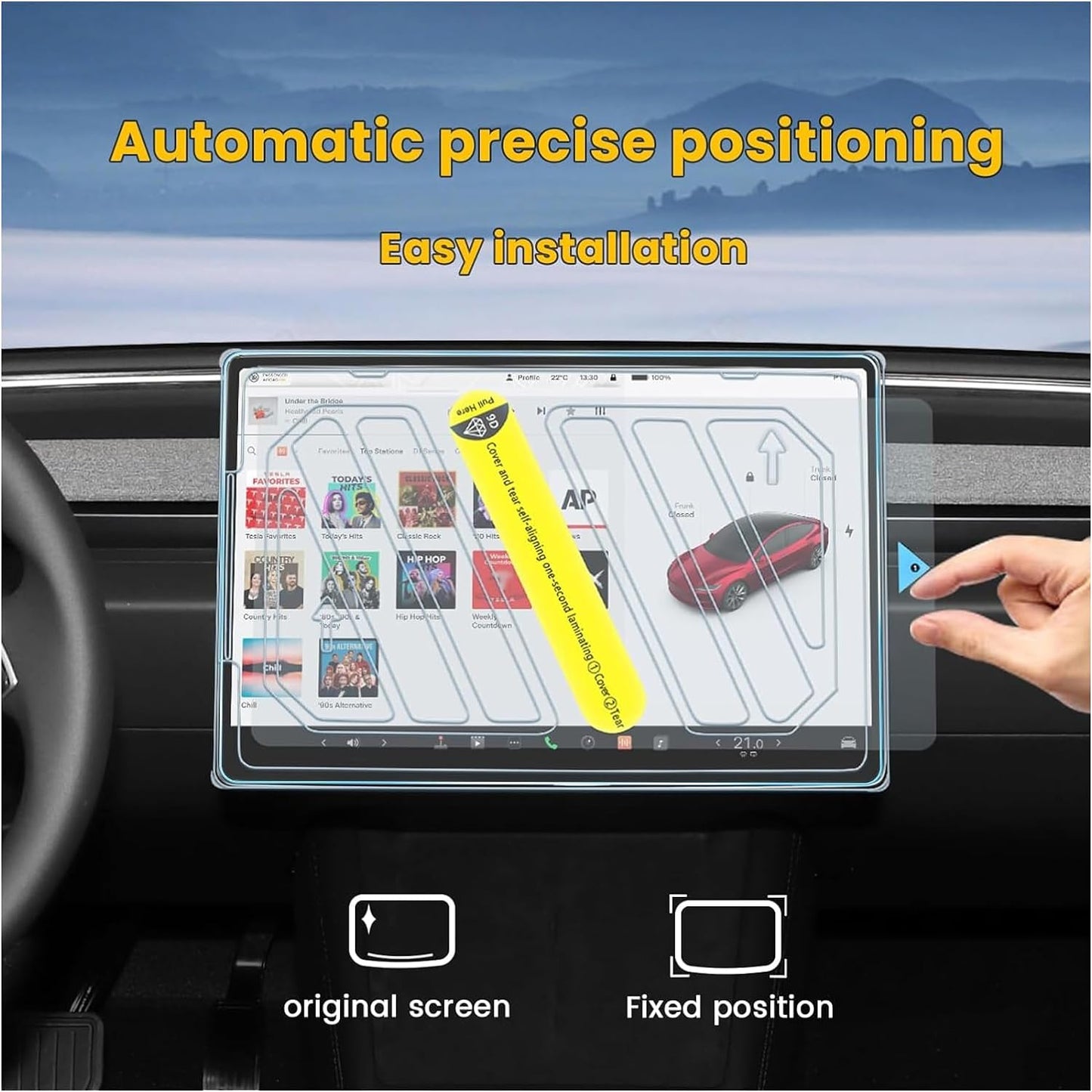 Tesla Model 3 Model Y Matte Tempered Glass 9H Anti-Glare Screen Protector