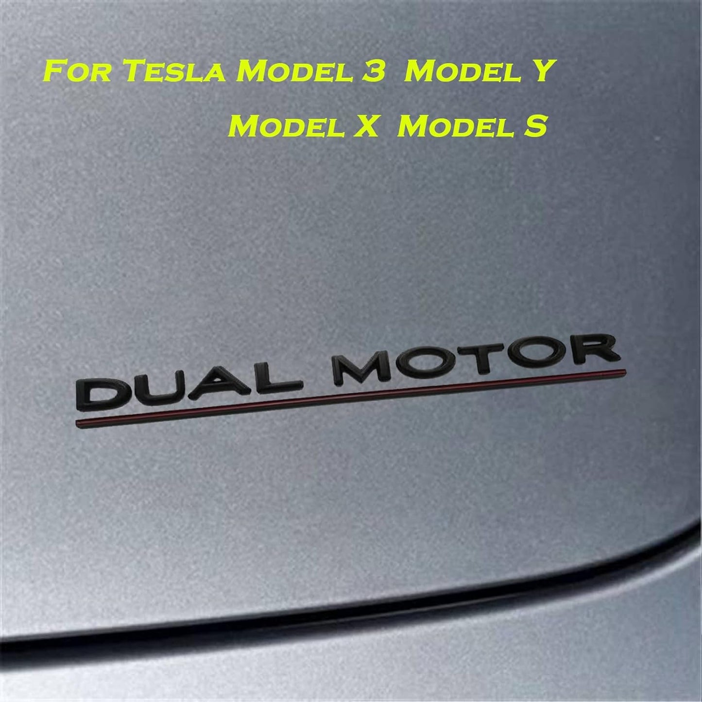 Tesla Dual Motor Badge Emblem Gloss Black