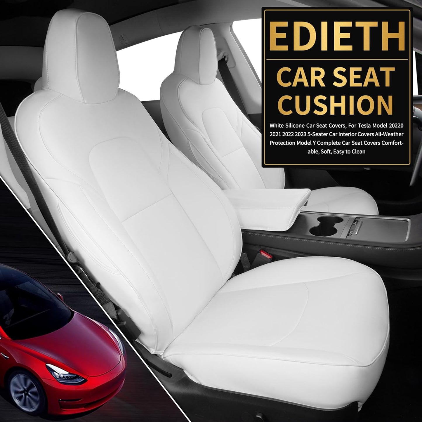 Tesla Model Y Leather Seat Covers Full Set Seat Protector Covers