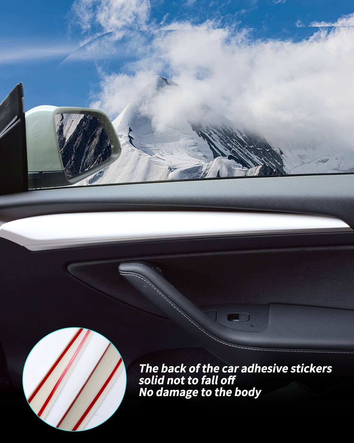 Tesla Model 3 Model Y Dashboard Cover Trim and Door Cover trim Matte White