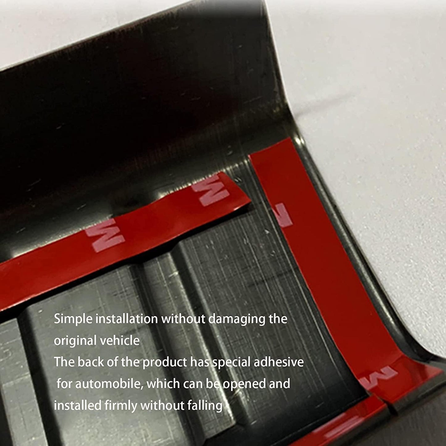 Tesla Model 3 Model Y Rear Bumper Protector Guard Stainless (Carbon Fiber Style) 2 Pcs SET
