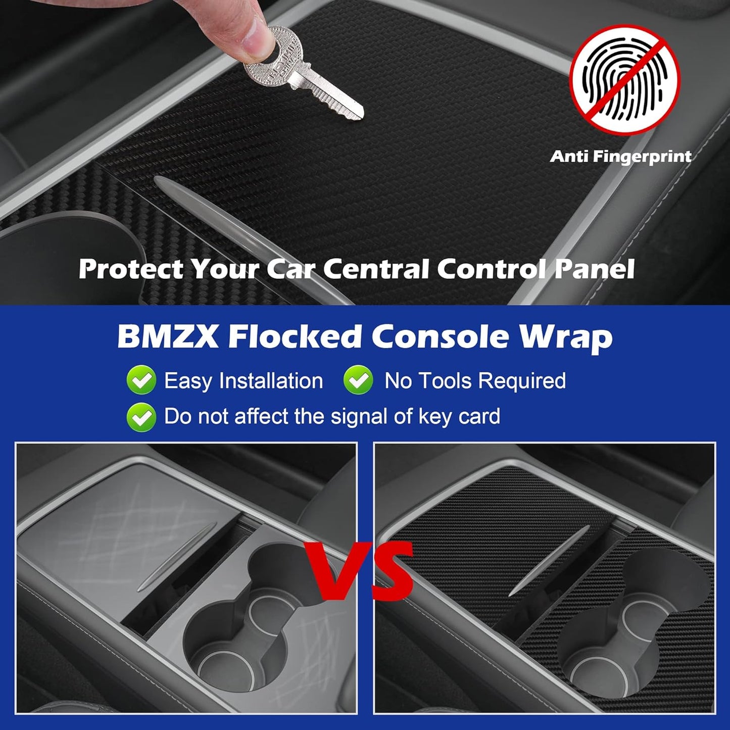 Tesla Model 3 Model Y Center Console Decoration Matte Carbon Fiber