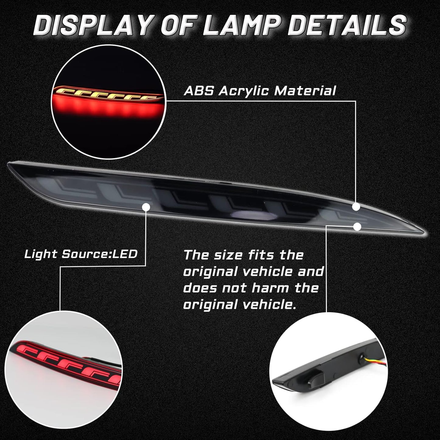 Model 3 Model Y Rear Bumper Reflector Brake Lights With Turn Signal