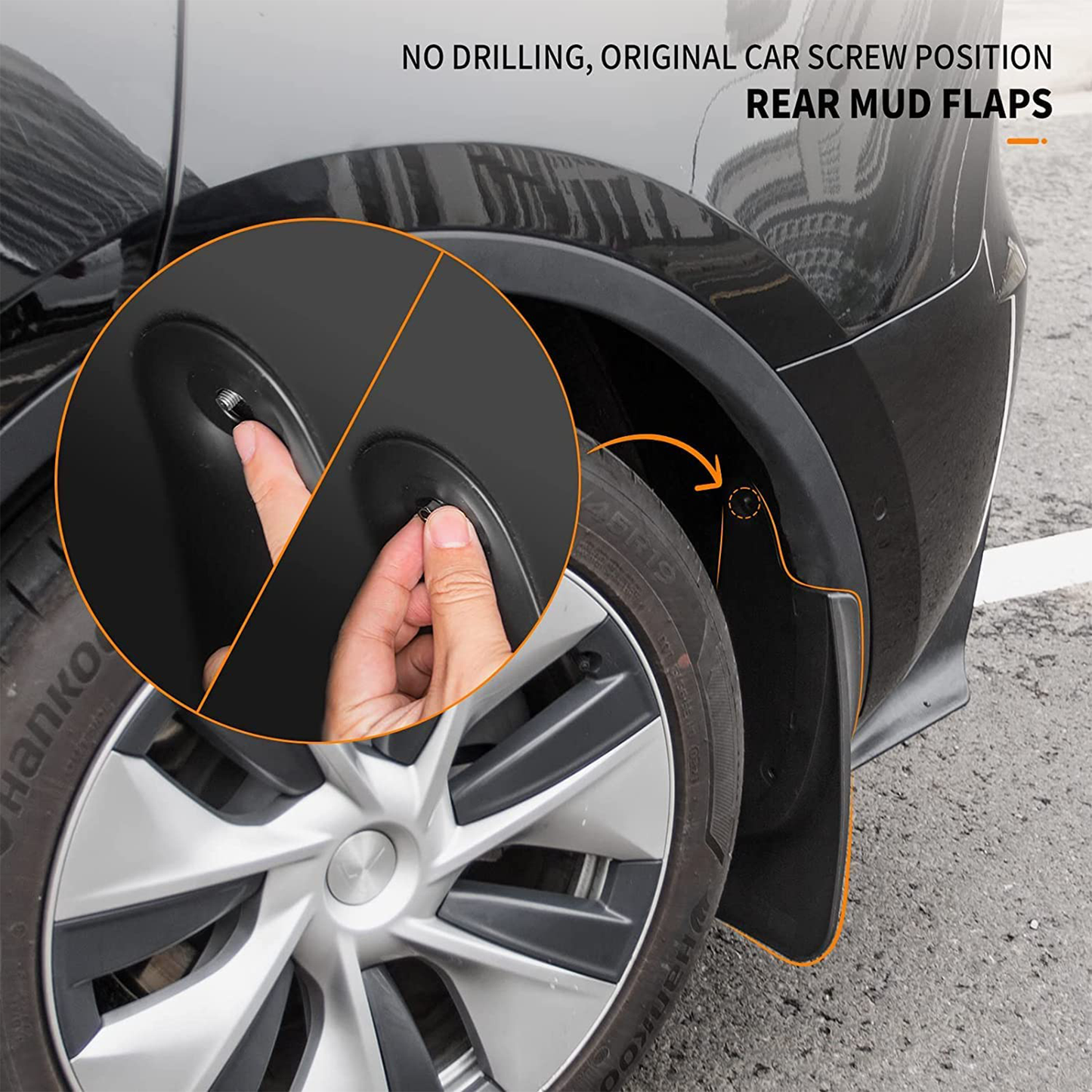 Tesla Model Y Mud Flaps Drill Free Splash Guards ABS Enhance Version
