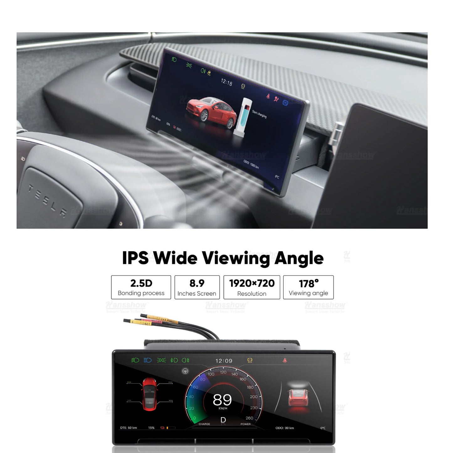 Model 3 Y F9 9-Inch Dashboard Air vent Head Up Display